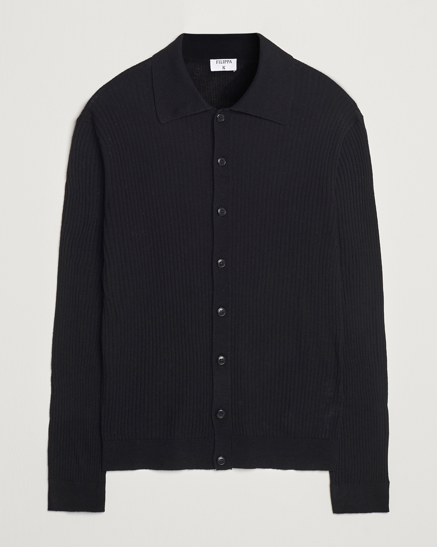 Herren | Pullover | Filippa K | Light Knitted Cardigan Black