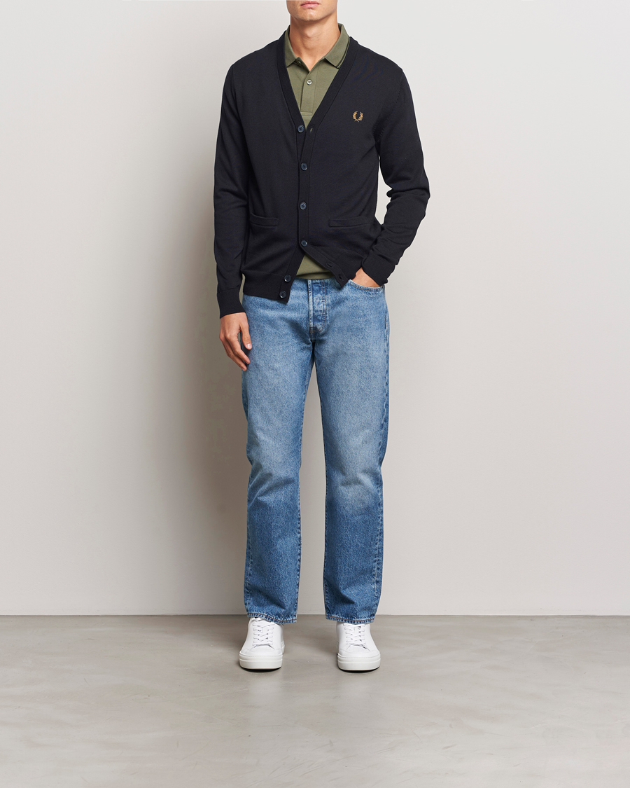 Herren | Pullover | Fred Perry | Knitted Cardigan Navy