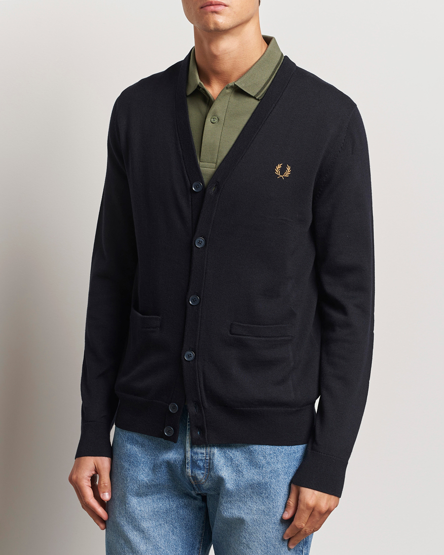 Herren | Pullover | Fred Perry | Knitted Cardigan Navy