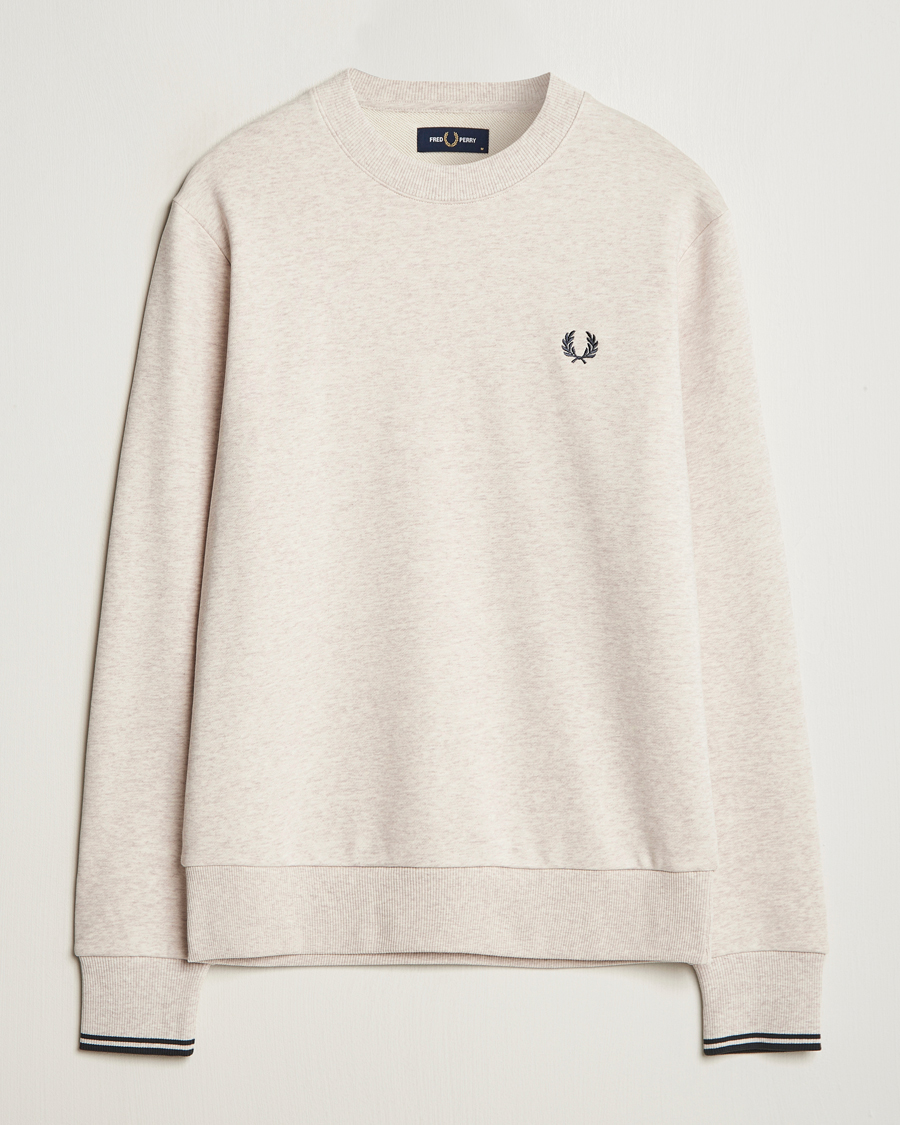 Herren | Pullover | Fred Perry | Crew Neck Sweatshirt Oatmeal Melange