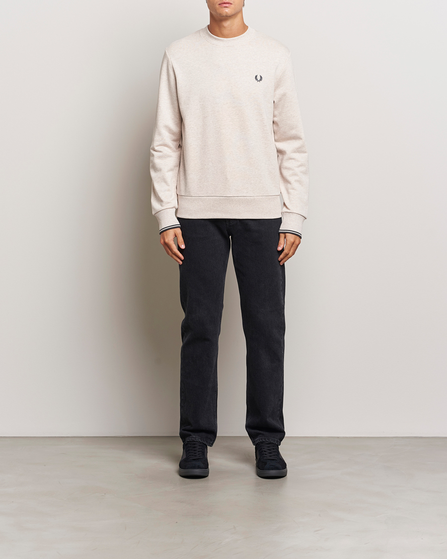 Herren | Pullover | Fred Perry | Crew Neck Sweatshirt Oatmeal Melange