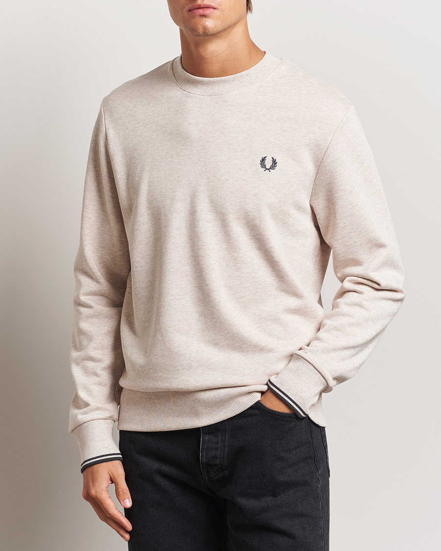 Herren | Pullover | Fred Perry | Crew Neck Sweatshirt Oatmeal Melange