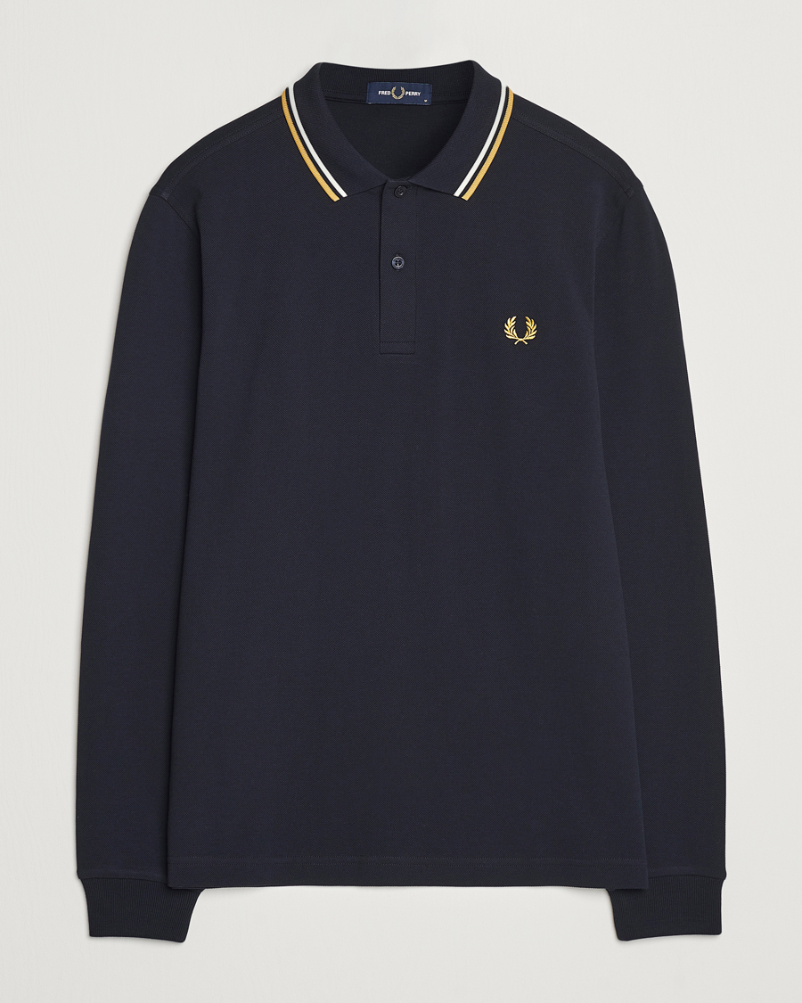 Herren | Pullover | Fred Perry | Twin Tipped Long Sleeve Polo Shirt Navy