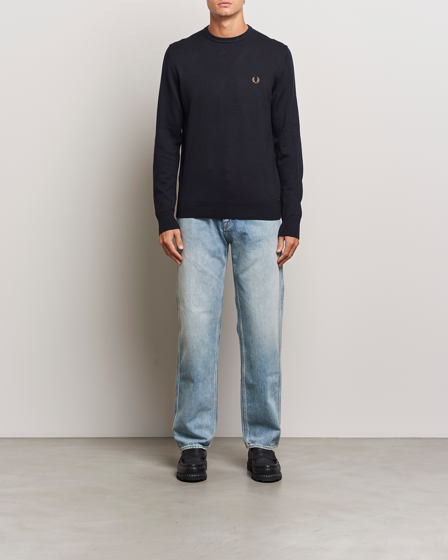 Herren | Pullover | Fred Perry | Classic Crew Neck Jumper Navy