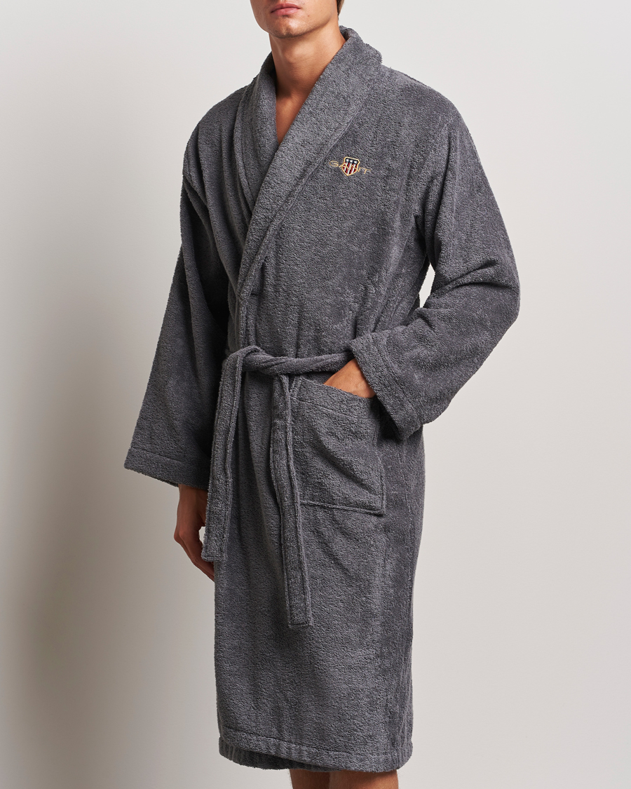 Herren | Schlafanzüge & Bademäntel | GANT | Archive Shield Terry Robe Anchor Grey