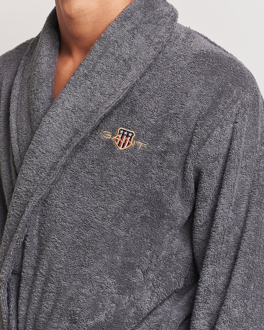 Herren | GANT Archive Shield Terry Robe Anchor Grey | Gant | Archive Shield Terry Robe Anchor Grey