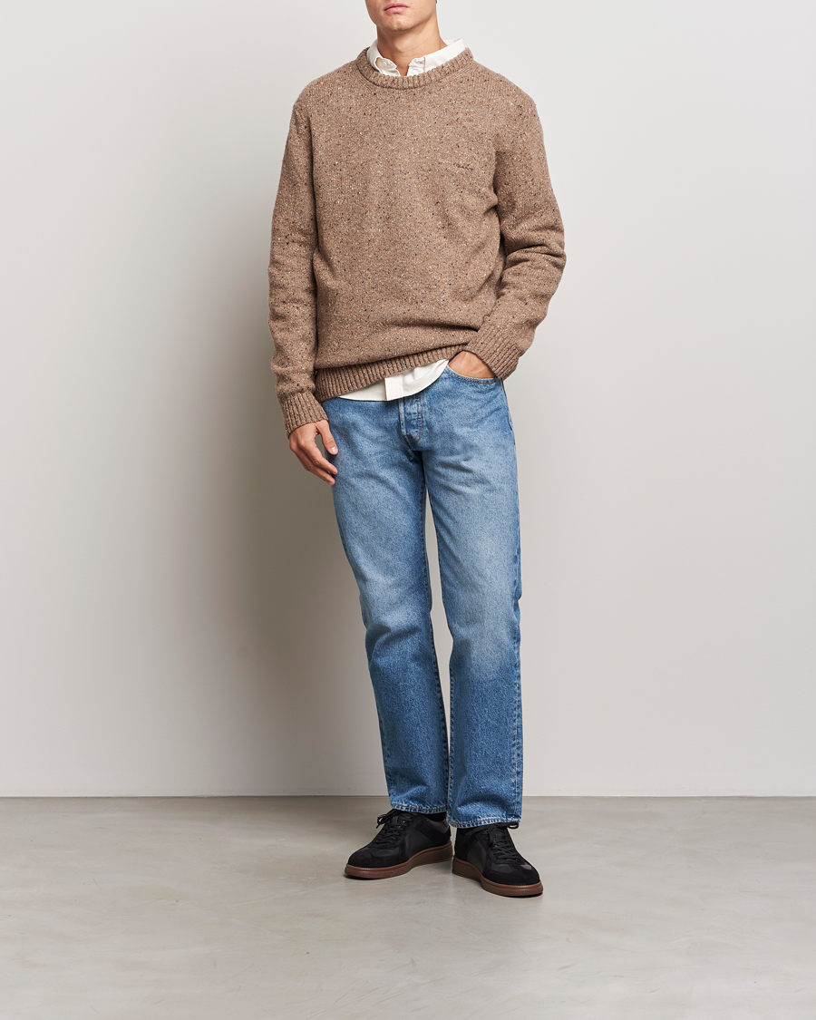 Herren | Pullover | GANT | Neps Wool Crew Neck Brown Melange