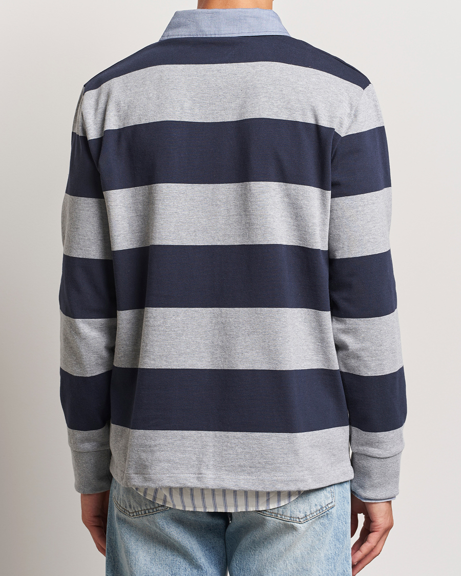 Herren | Pullover | Gant | Chambray Striped Heavy Rugger Grey Melange