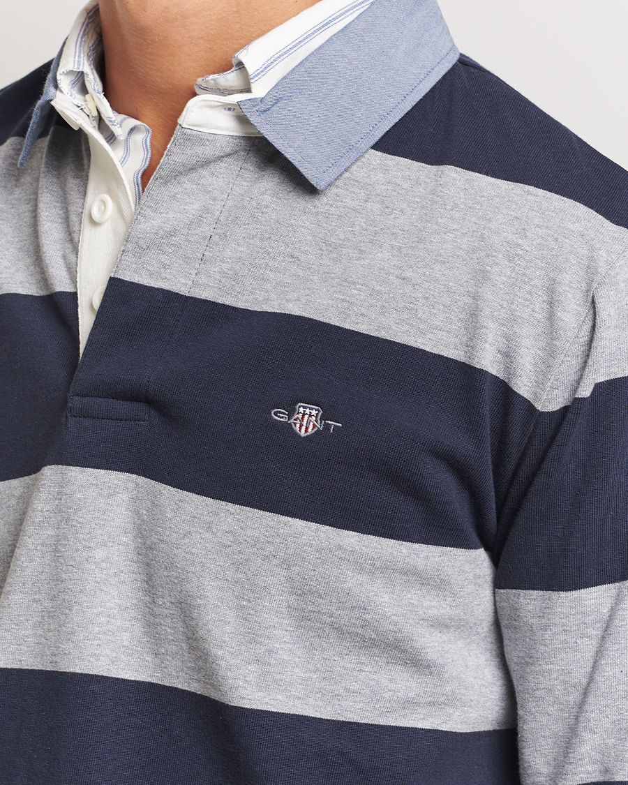 Herren | Pullover | GANT | Chambray Barstriped Rugger Grey Melange