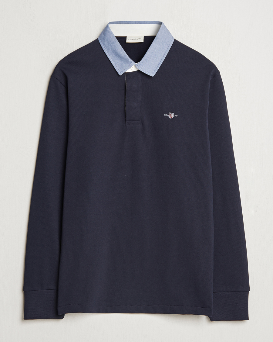 Herren | Pullover | GANT | Original Solid Heavy Rugger Evening Blue