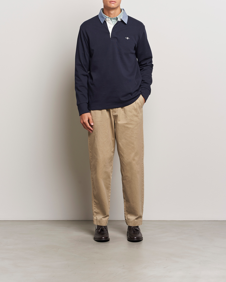 Herren | Pullover | GANT | Original Solid Heavy Rugger Evening Blue