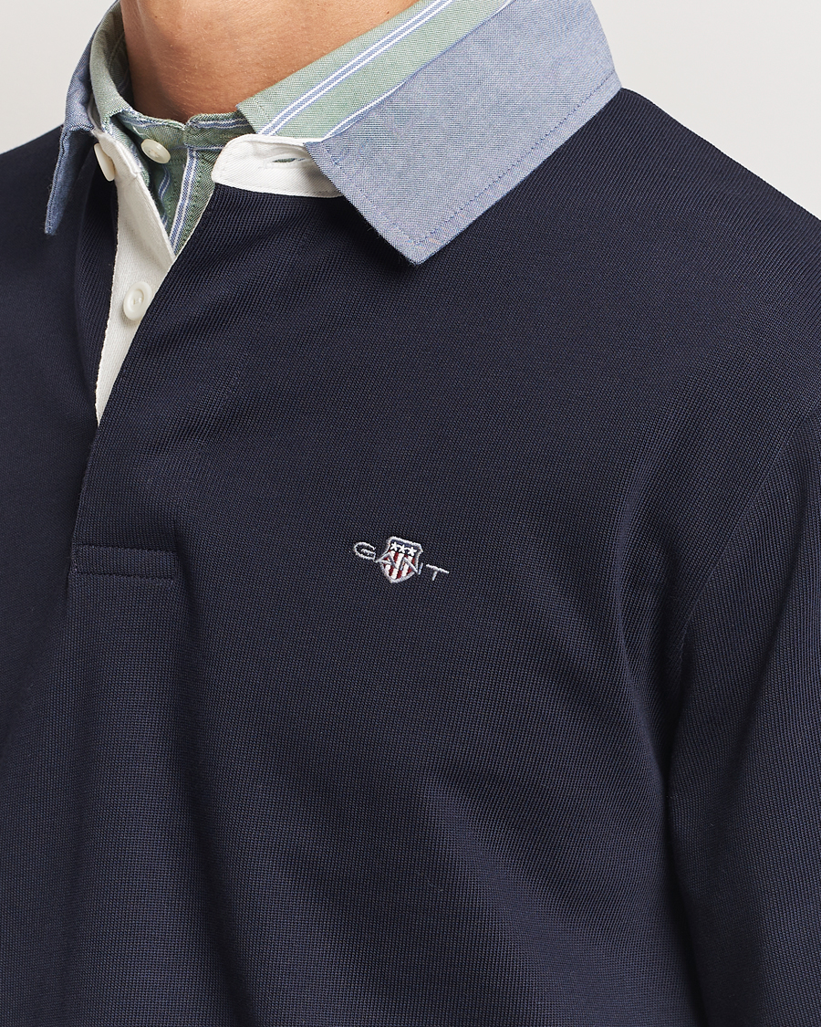 Herren | Pullover | GANT | Original Solid Heavy Rugger Evening Blue