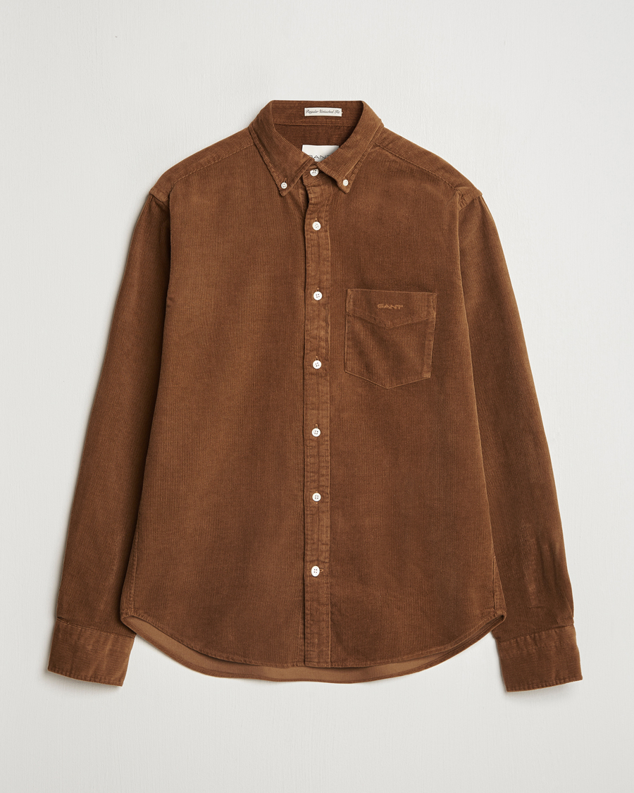 Herren | Hemden | Gant | Regular Fit Corduroy Shirt Brown Melange