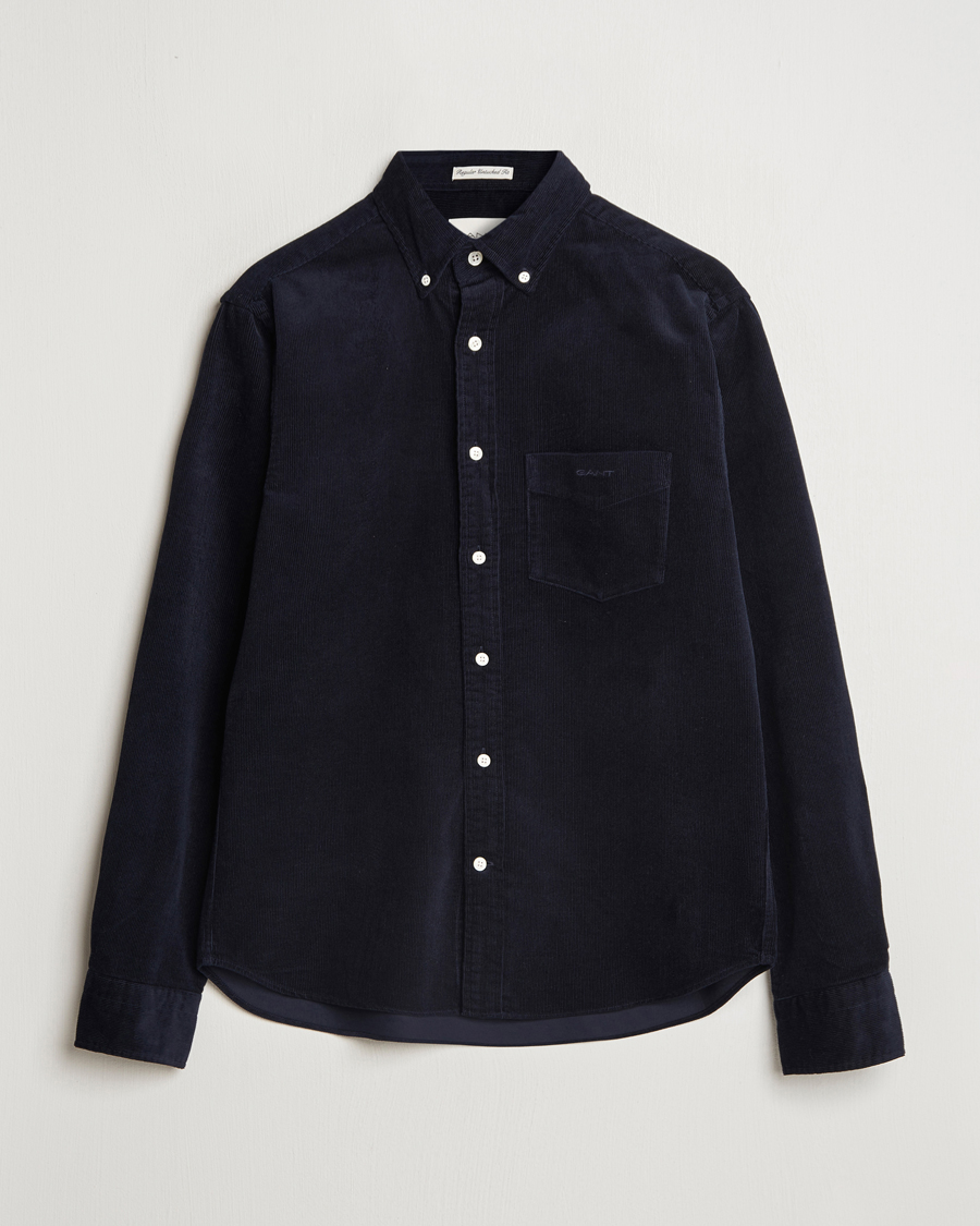 Herren | Hemden | Gant | Regular Fit Corduroy Shirt Evening Blue