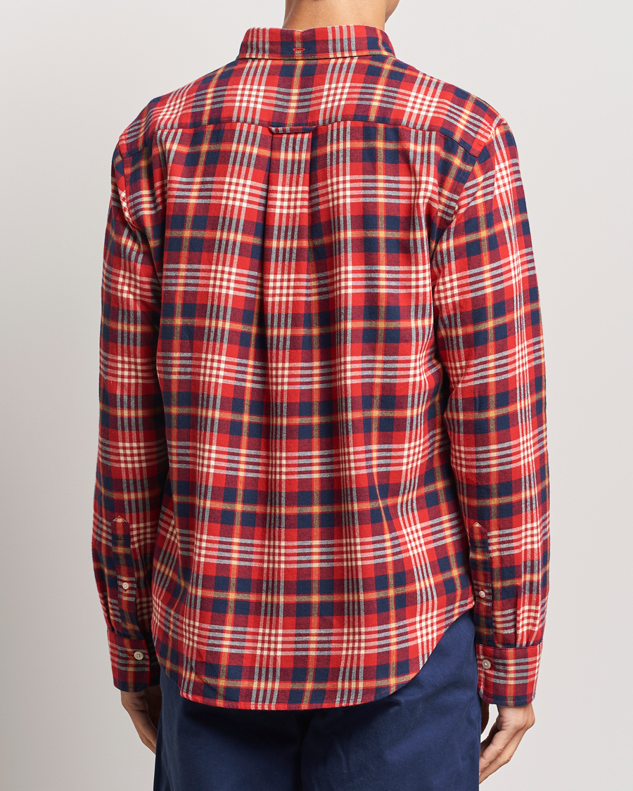 Herren | Hemden | Gant | Regular Flannel Plaid Shirt Ruby Red