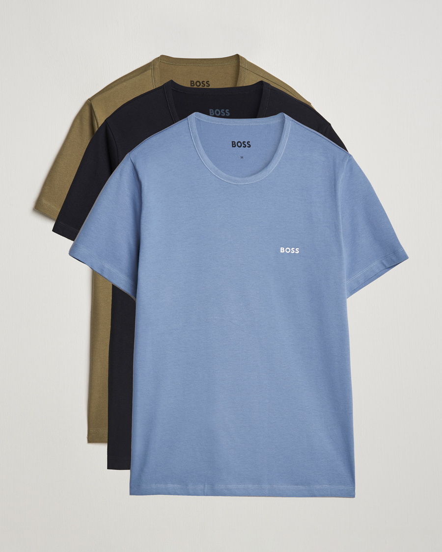 Herren | T-Shirts | BOSS BLACK | 3-Pack Crew Neck T-Shirt Green/Black/Blue