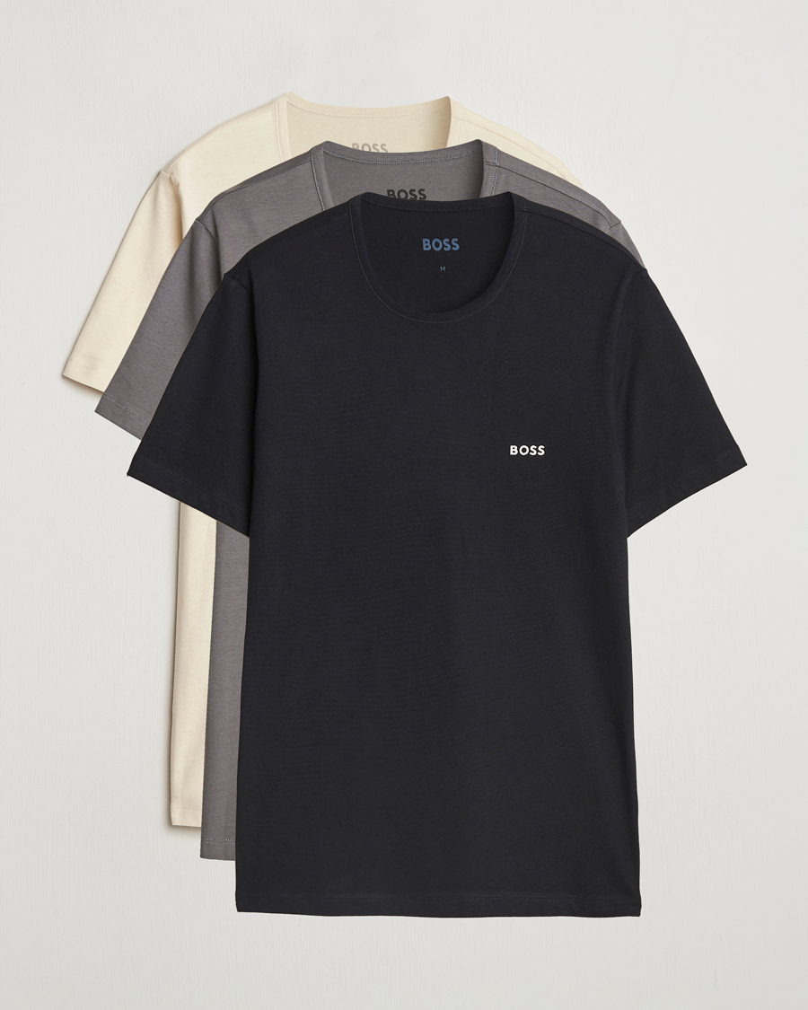 Herren | T-Shirts | BOSS BLACK | 3-Pack Crew Neck T-Shirt White/Grey/Black