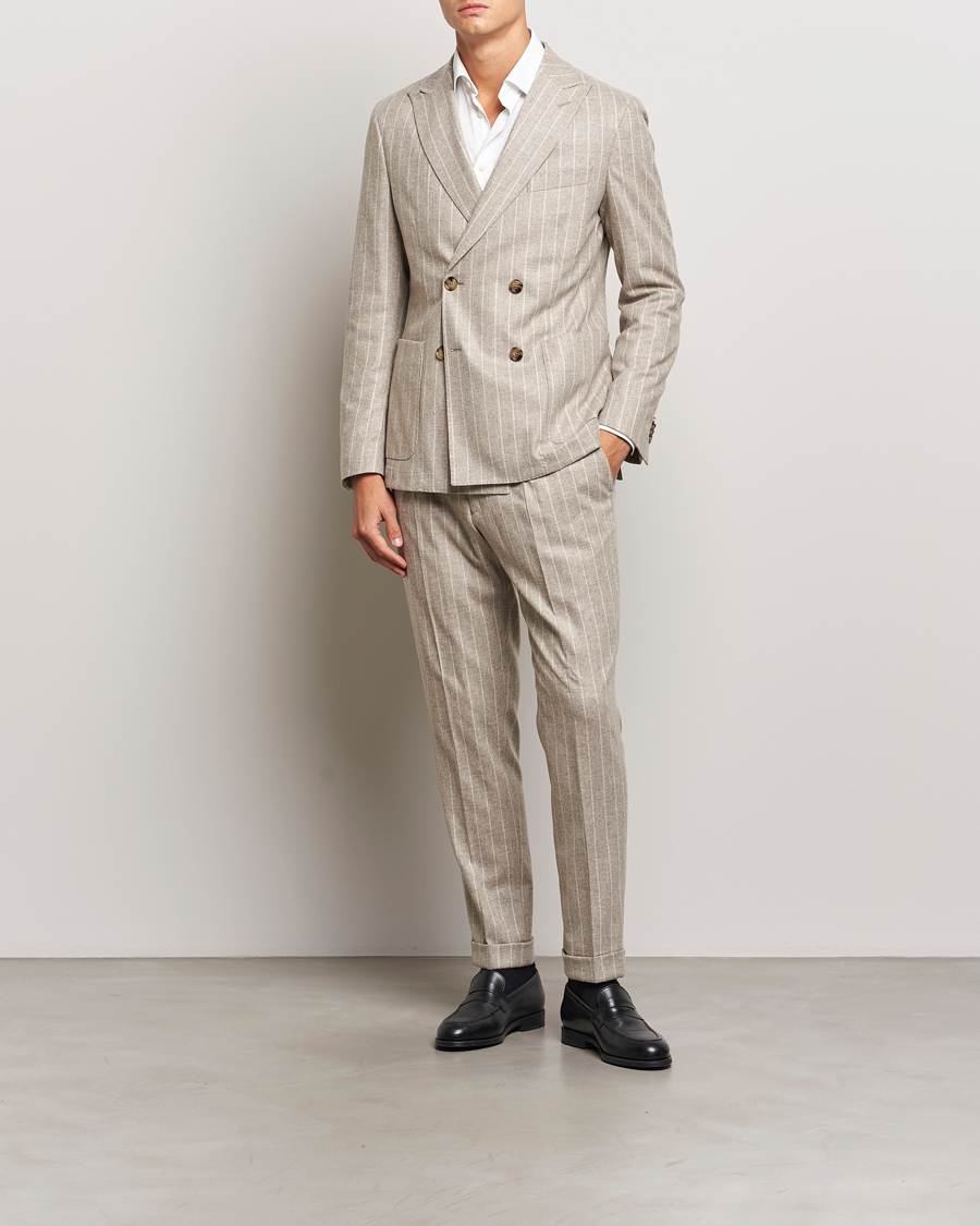 Herren | BOSS BLACK Hanry Wool Pinstriped Suit Light Beige | BOSS BLACK | Hanry Wool Pinstriped Suit Light Beige