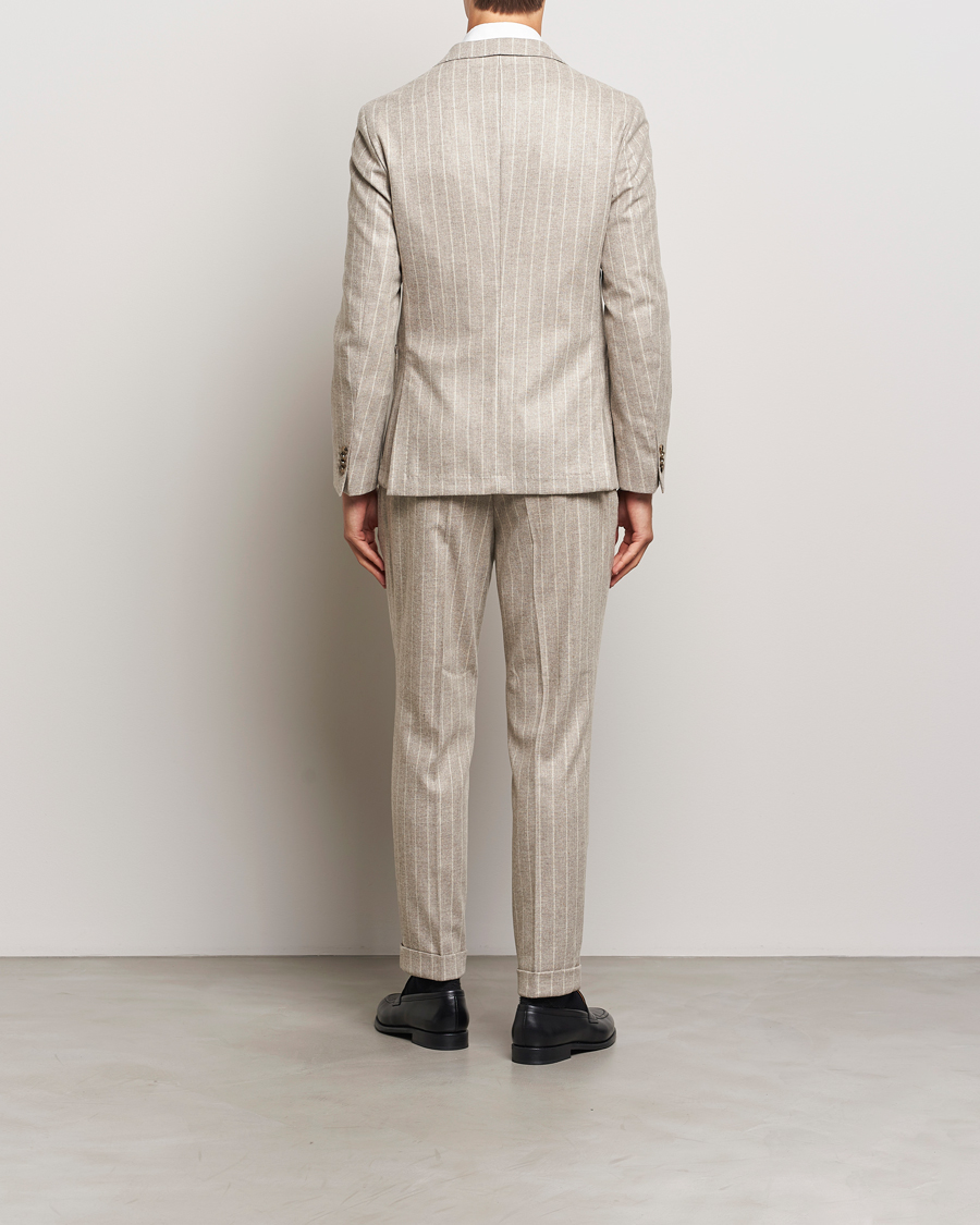 Herren | BOSS BLACK Hanry Wool Pinstriped Suit Light Beige | BOSS BLACK | Hanry Wool Pinstriped Suit Light Beige