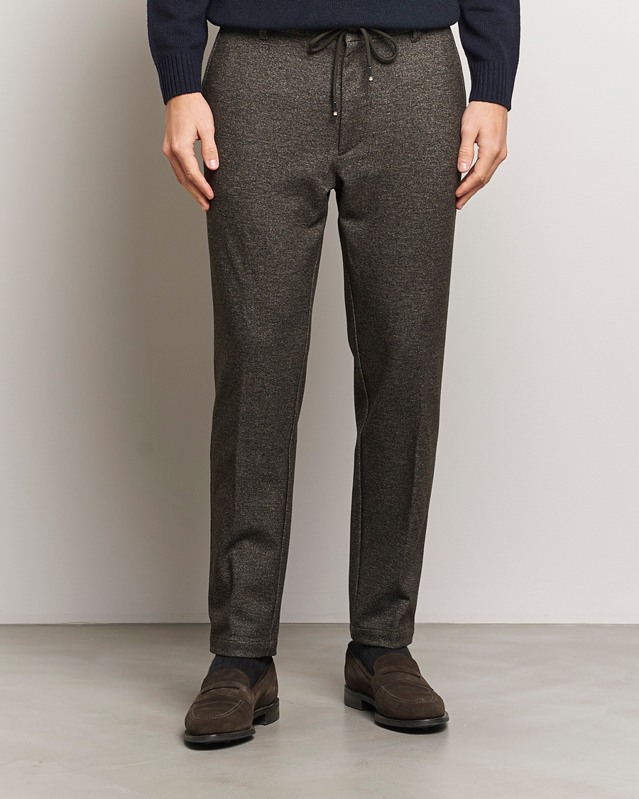 Herren | Hosen | BOSS BLACK | Kane Brushed Drawstring Trousers Dark Beige