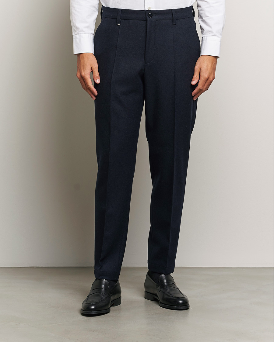 Herren | Hosen | BOSS BLACK | Perin Wool Trousers Dark Blue