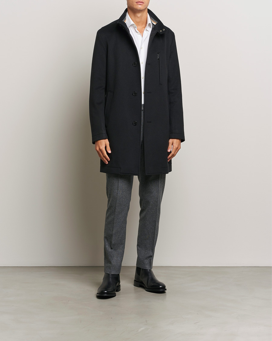 Black collar coat on sale