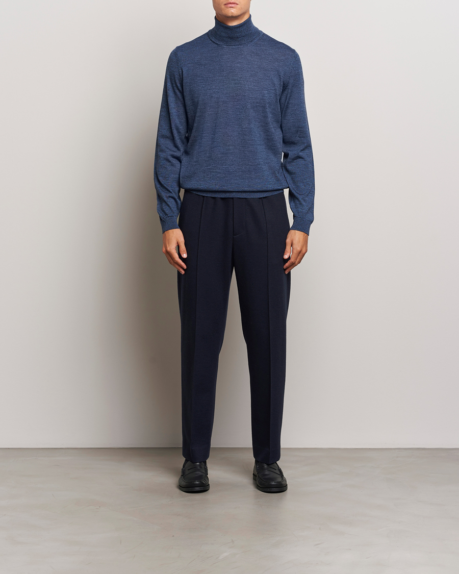 Herren | Pullover | BOSS BLACK | Musso Merino Knitted Polo Bright Blue