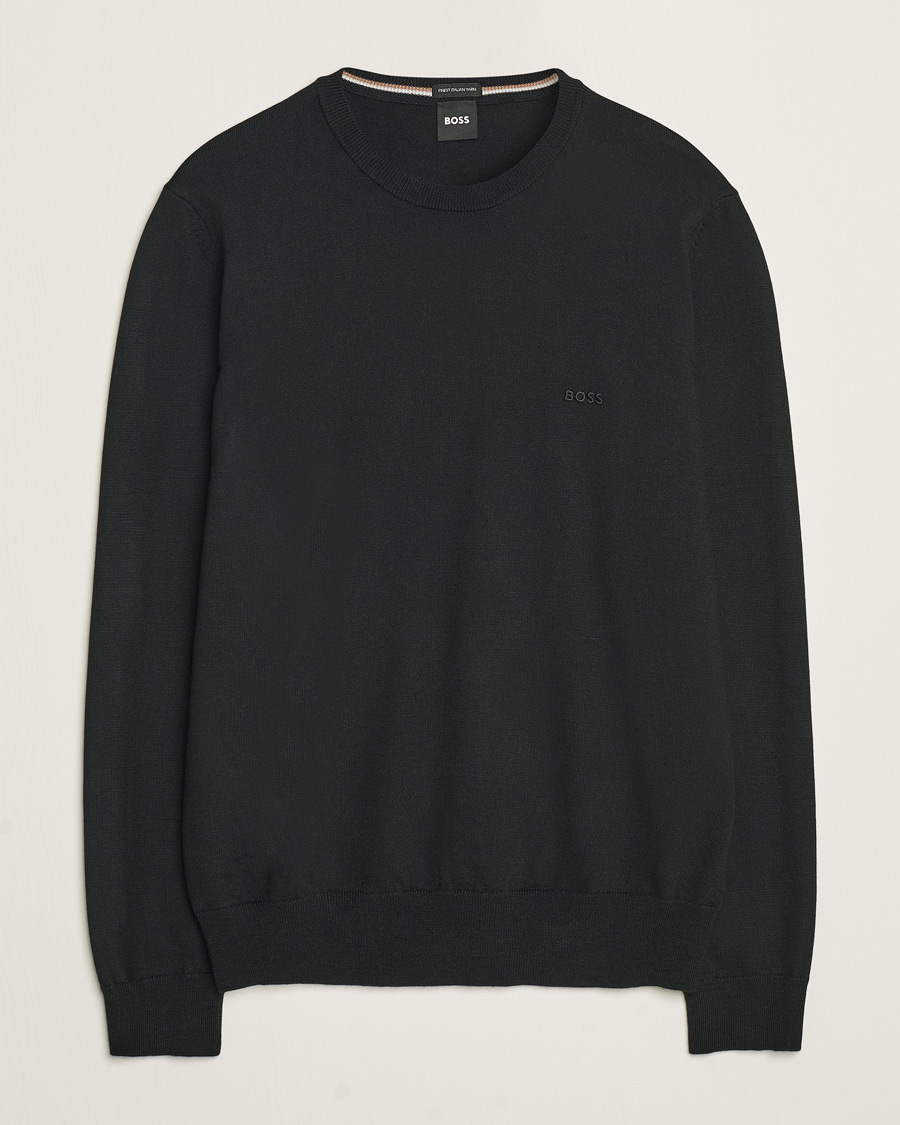 Herren | Pullover | BOSS BLACK | Botto Merino Knitted Pullover Black