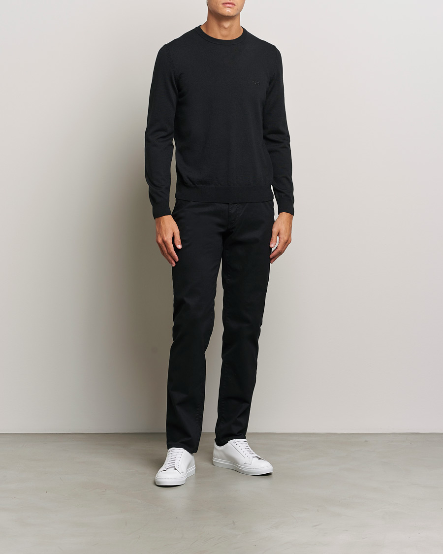 Herren | Pullover | BOSS BLACK | Botto Merino Knitted Pullover Black