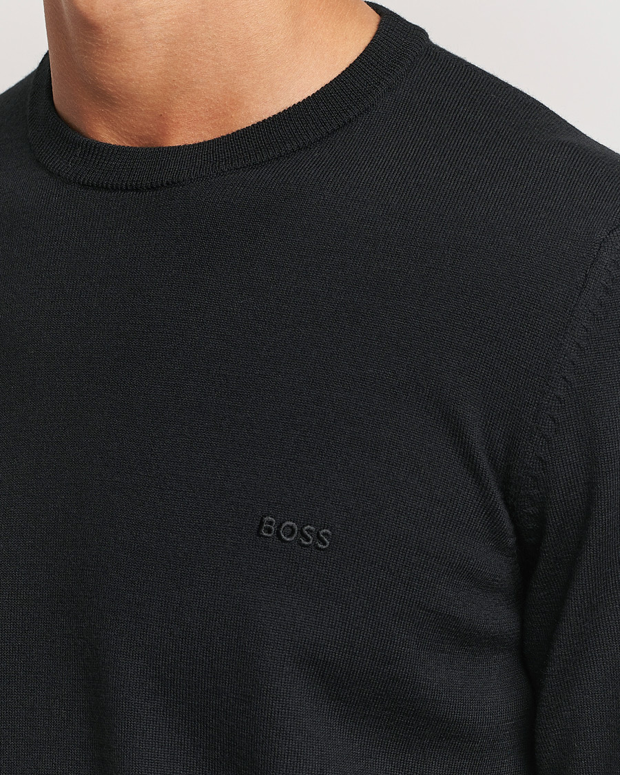Herren | Pullover | BOSS BLACK | Botto Merino Knitted Pullover Black