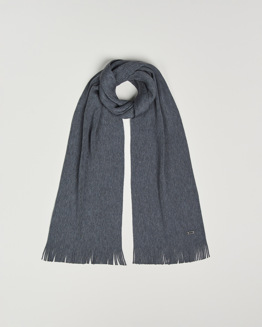 Herren | BOSS BLACK Albas Wool Scarf Medium Grey | BOSS BLACK | Albas Wool Scarf Medium Grey