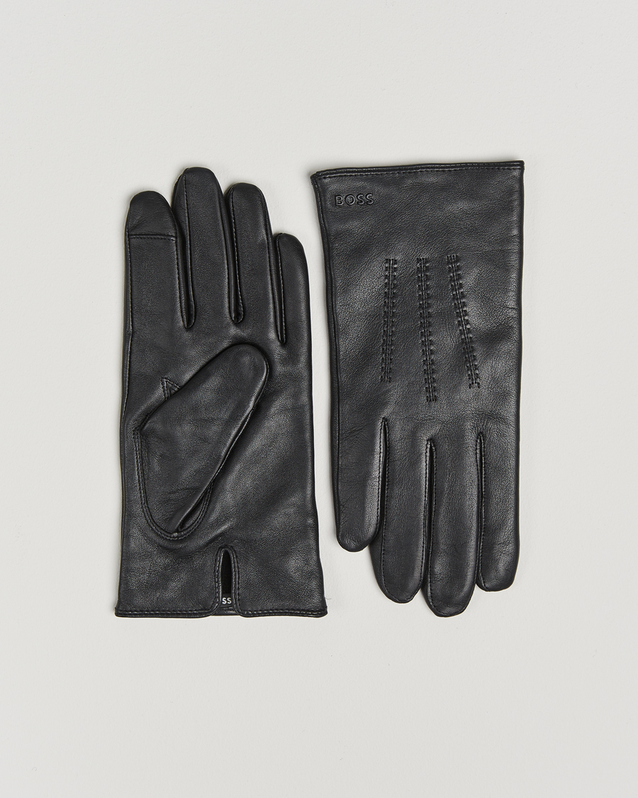 Black leather gloves hotsell