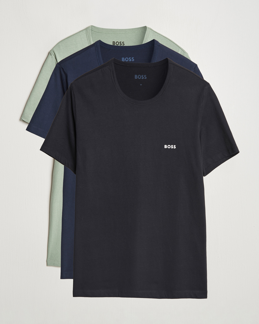 Herren | T-Shirts | BOSS BLACK | 3-Pack Crew Neck T-Shirt Black/Navy/Green