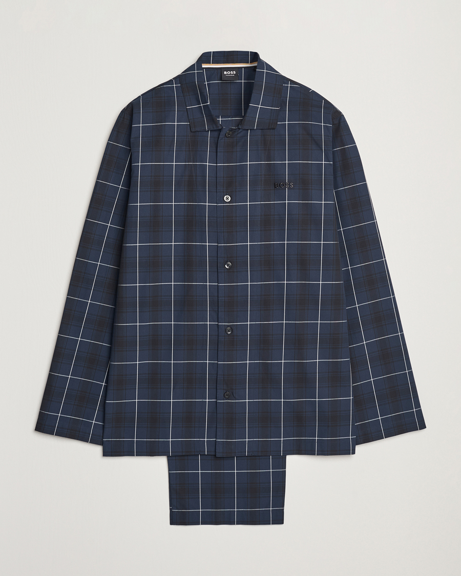 Herren | BOSS BLACK Urban Checked Pyjama Set Dark Blue | BOSS BLACK | Urban Checked Pyjama Set Dark Blue