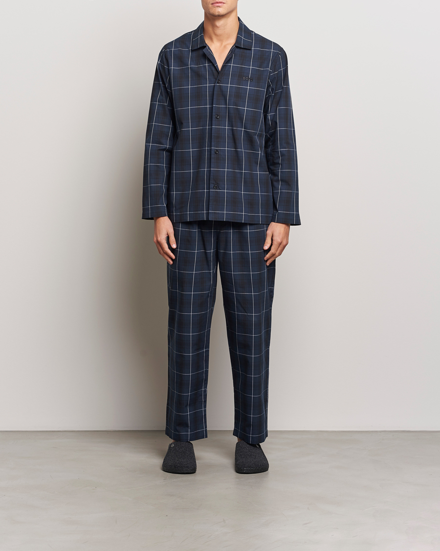 Herren | BOSS BLACK Urban Checked Pyjama Set Dark Blue | BOSS BLACK | Urban Checked Pyjama Set Dark Blue