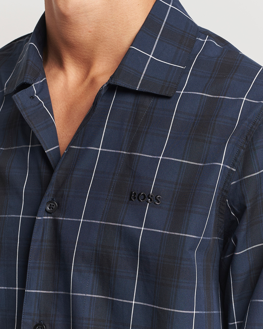 Herren | BOSS BLACK Urban Checked Pyjama Set Dark Blue | BOSS BLACK | Urban Checked Pyjama Set Dark Blue