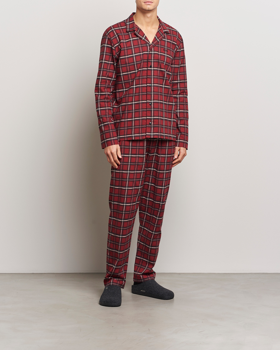 Herren | Schlafanzüge & Bademäntel | BOSS BLACK | Holiday Checked Pyjama Set Dark Red