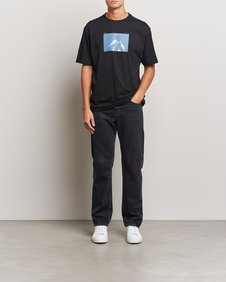 Herren | T-Shirts | BOSS ORANGE | Printed Crew Neck T-Shirt Black