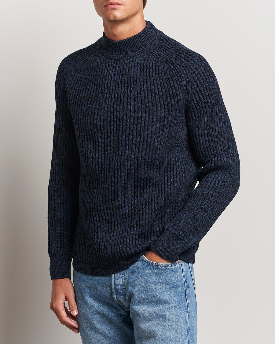 Herren | Pullover | BOSS ORANGE | Kearth Rib Knitted Polo Open Blue