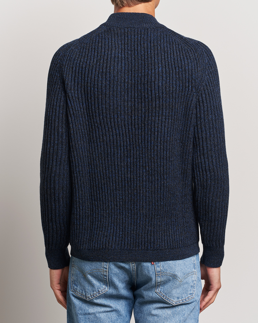 Herren | Pullover | BOSS ORANGE | Kearth Rib Knitted Polo Open Blue