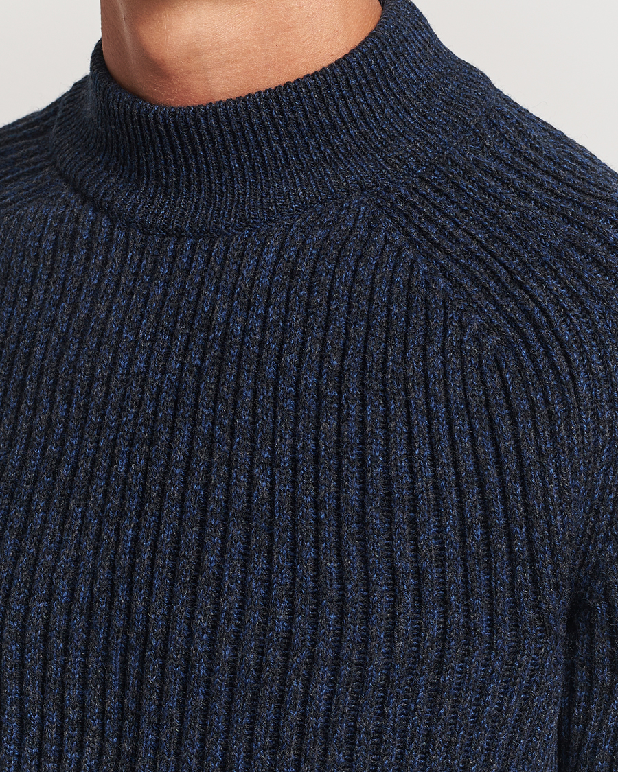 Herren | Pullover | BOSS ORANGE | Kearth Rib Knitted Polo Open Blue