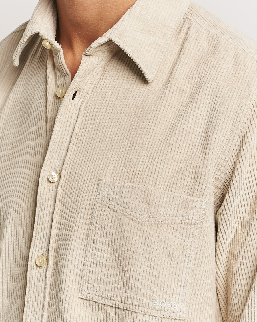 Herren | Hemden | BOSS ORANGE | Relegant Corduroy Shirt Light Beige