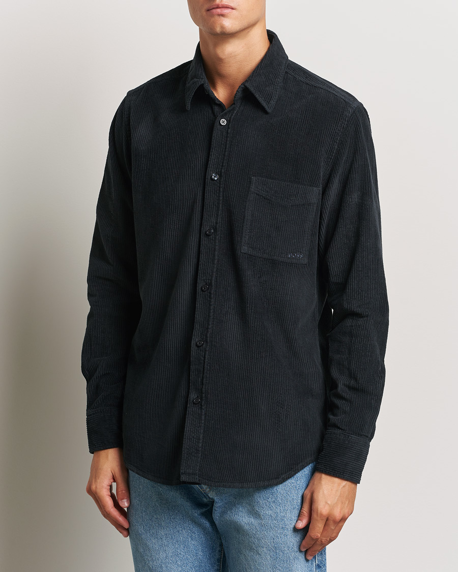 Herren | Hemden | BOSS ORANGE | Relegant Corduroy Shirt Dark Blue