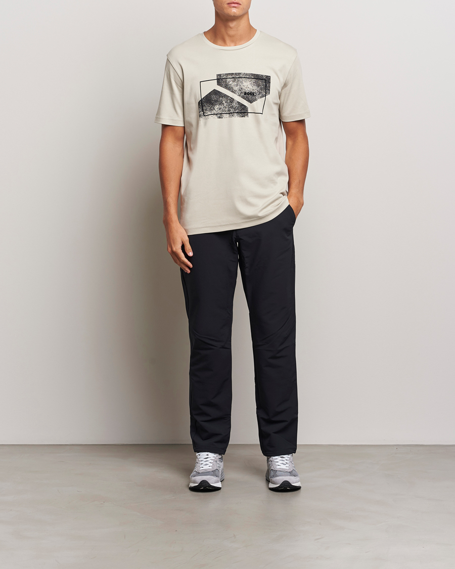Herren | T-Shirts | BOSS GREEN | Graphic Crew Neck T-Shirt Light Beige