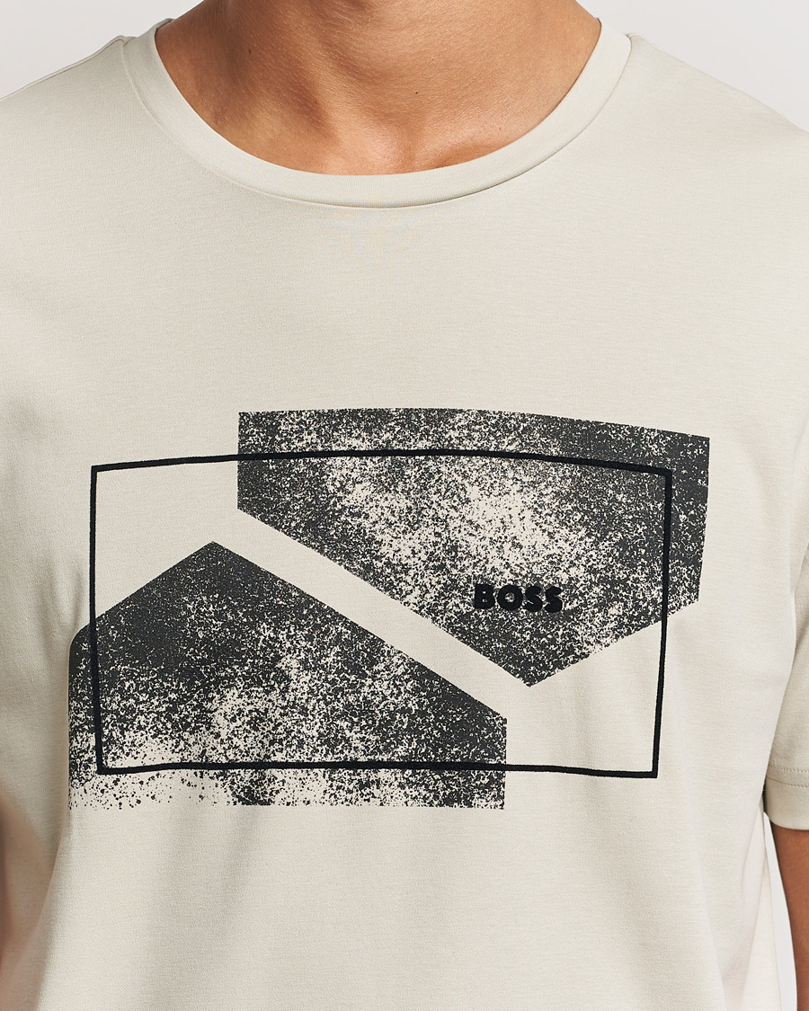 Herren | T-Shirts | BOSS GREEN | Graphic Crew Neck T-Shirt Light Beige
