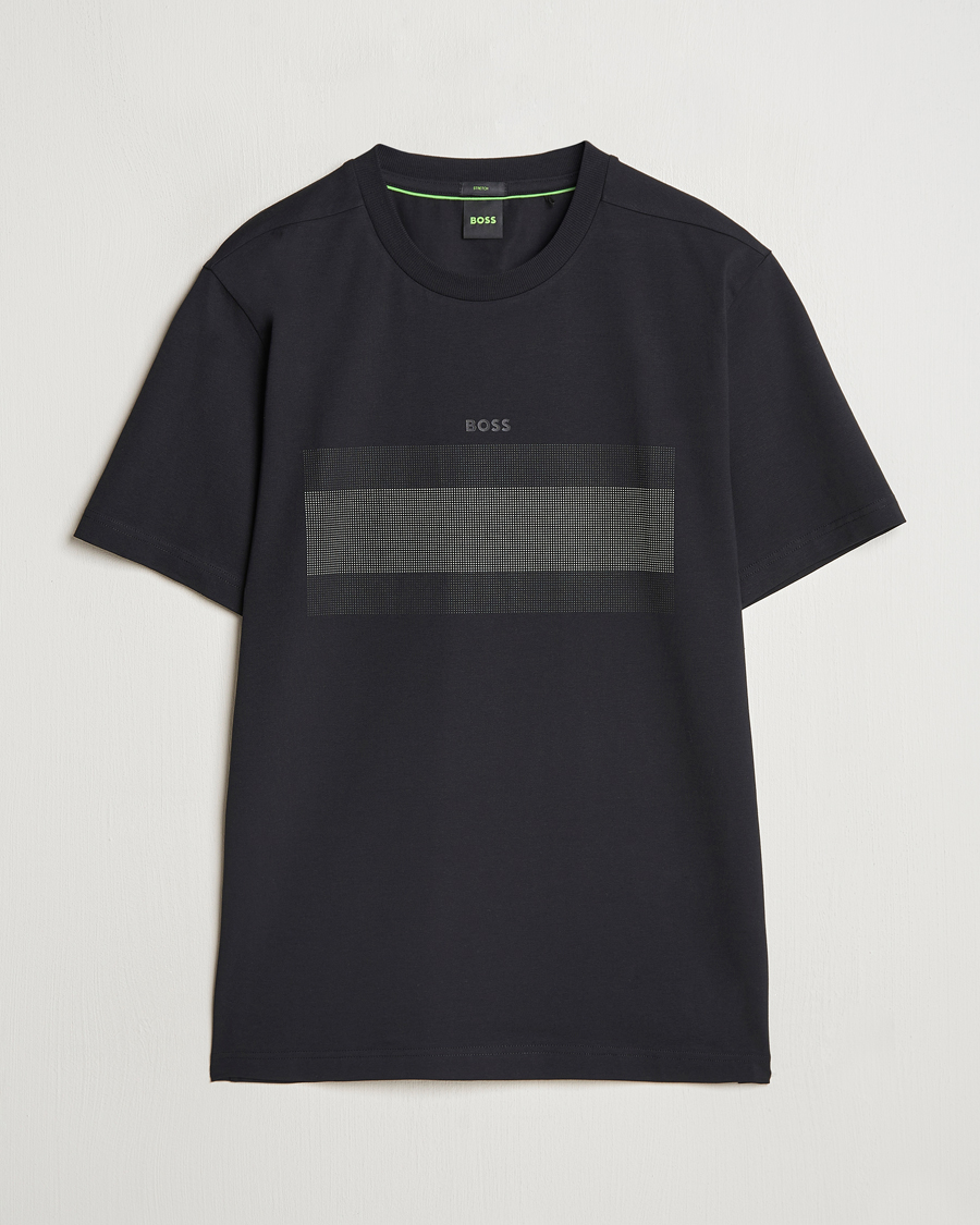 Herren | T-Shirts | BOSS GREEN | Graphic Crew Neck T-Shirt Black