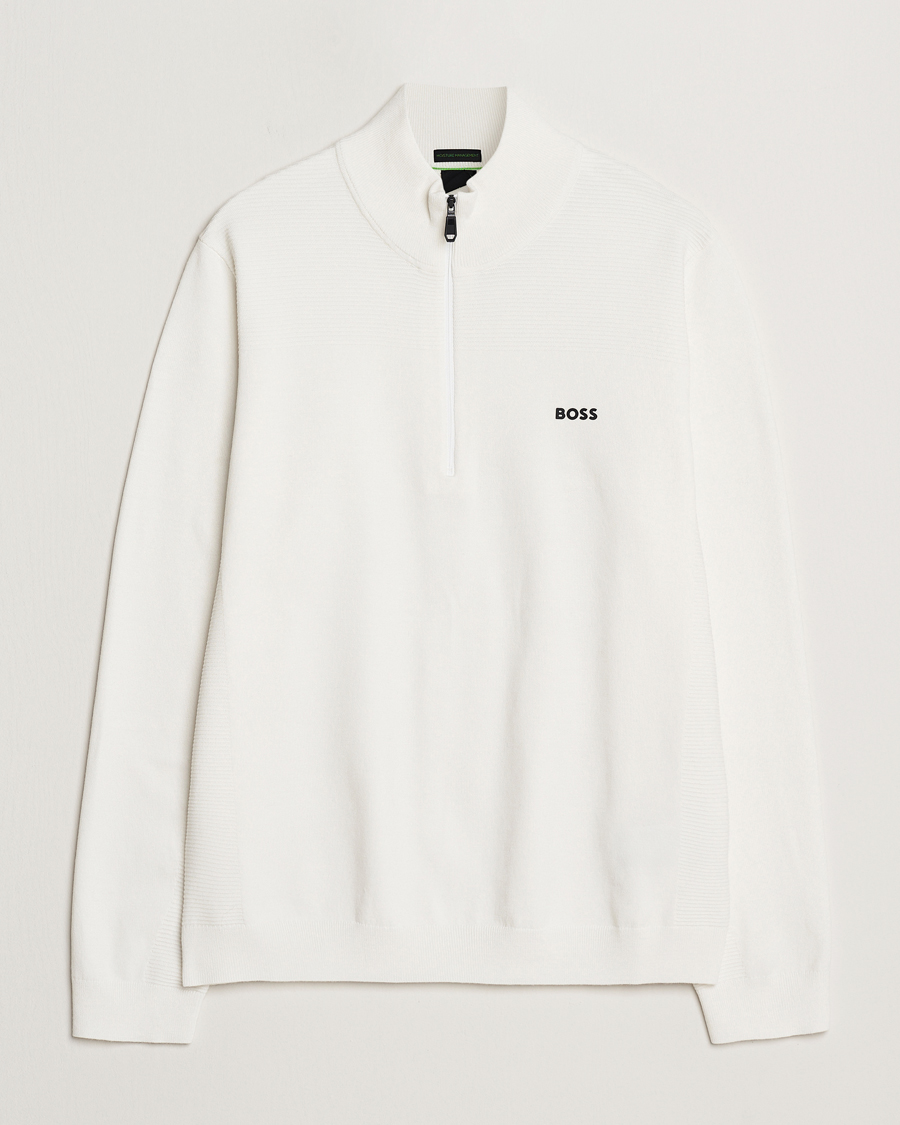 Herren | Pullover | BOSS GREEN | Momentum Knitted Half Zip White