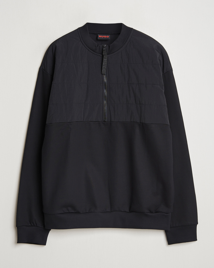 Herren | Pullover | HUGO | Detechsom Hybrid Half Zip Black