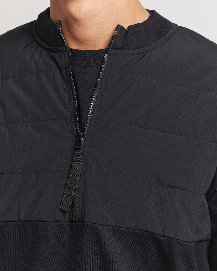 Herren | Pullover | HUGO | Detechsom Hybrid Half Zip Black