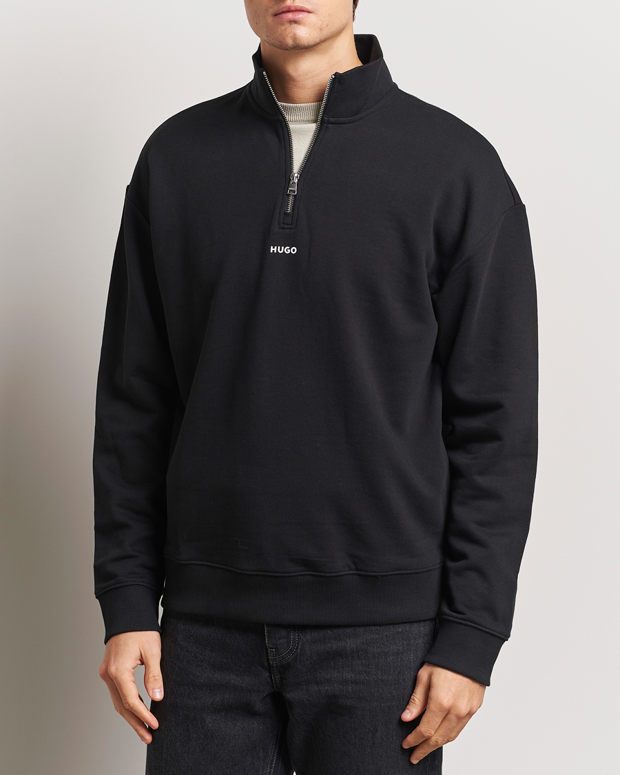 Herren | Pullover | HUGO | Durty Half Zip Sweatshirt Black